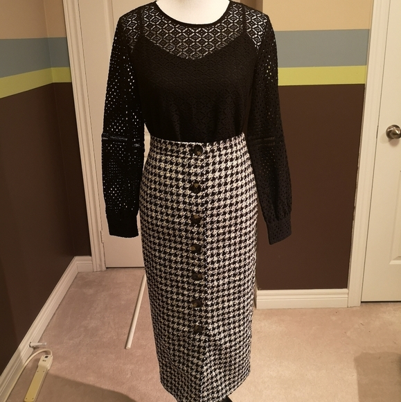 Zara houndstooth skirt - Picture 1 of 4